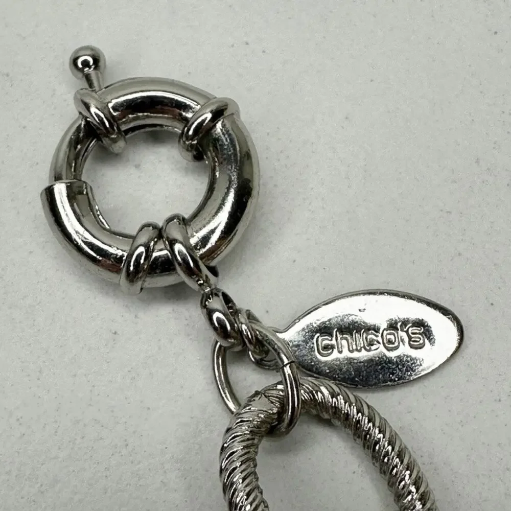 Chico's Textured Oval Link Chain Belt Spring Ring Clasp One Size (OS) ✨